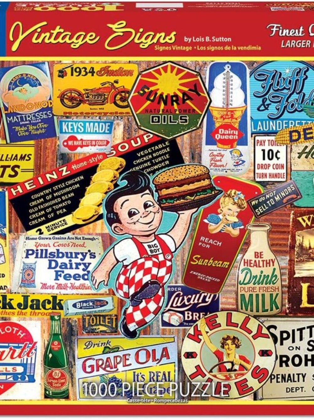 White Mountain 1000 Piece Jigsaw Puzzle Classic Advertising Collage Puzzles with